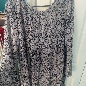 Loft navy floral dress size medium